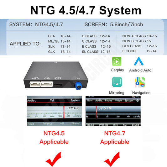 Wireless CarPlay & Android Auto — Mercedes-Benz NTG 4.5 / 4.7