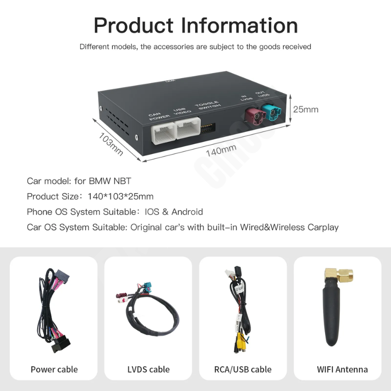 Wireless CarPlay & Android Auto Interface — BMW NBT System