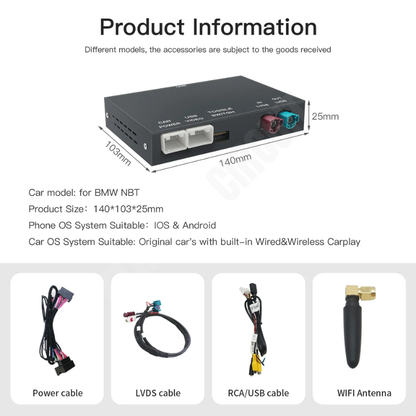 Wireless CarPlay & Android Auto Interface — BMW NBT System