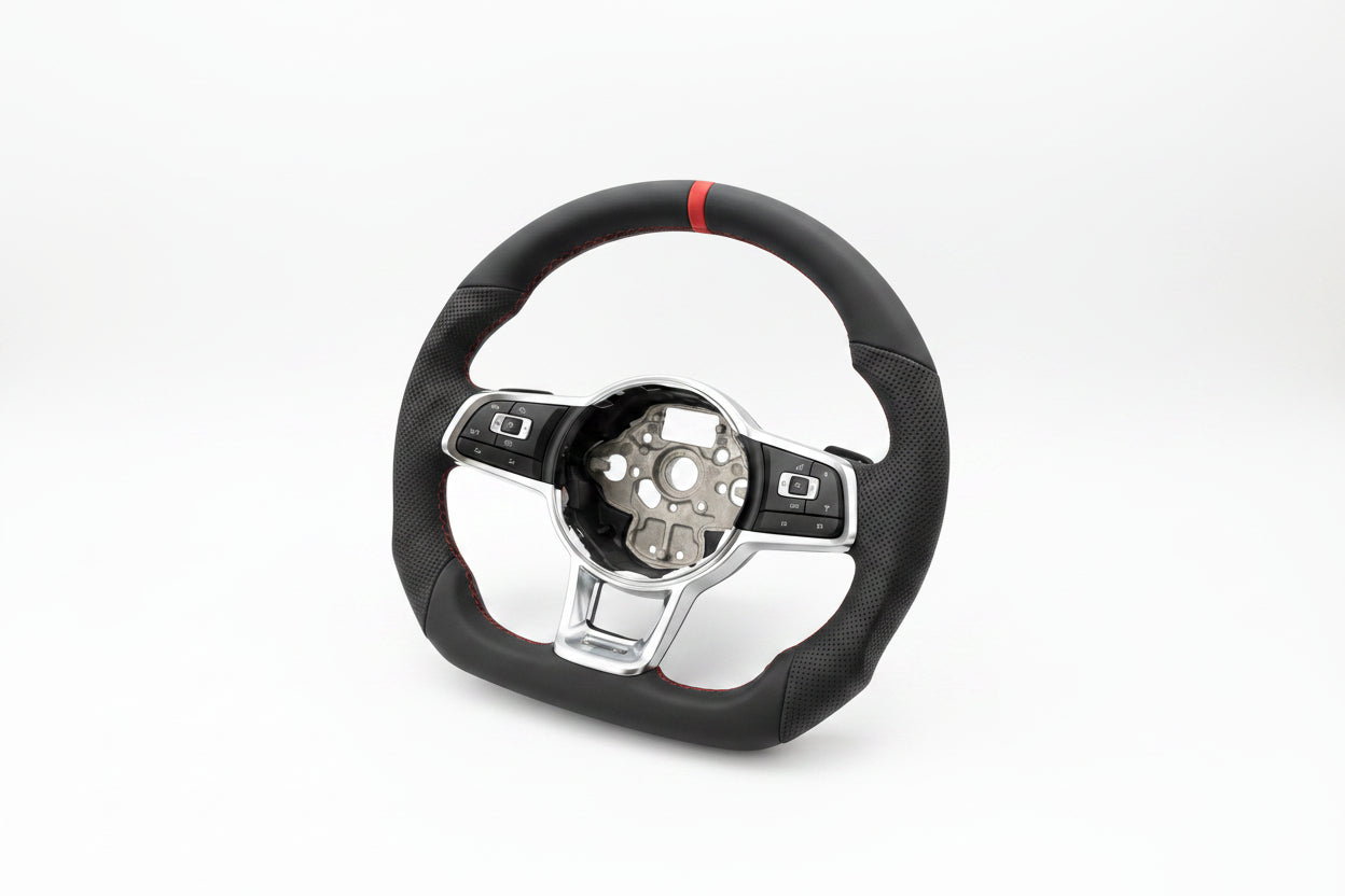 VW SPORT STYLE PERFORATED LEATHER STEERING WHEEL