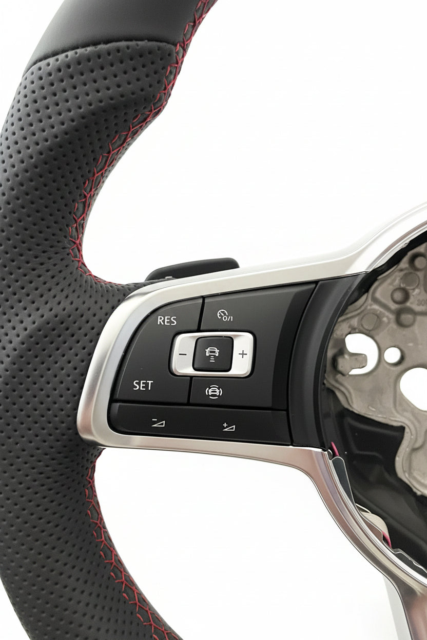 VW SPORT STYLE PERFORATED LEATHER STEERING WHEEL